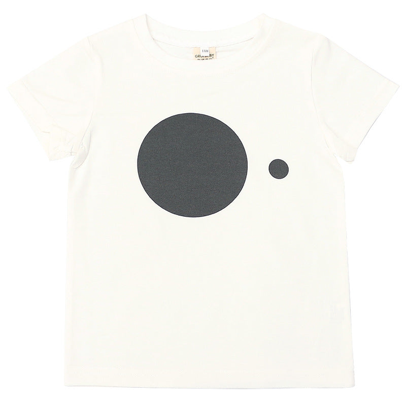 Black And White Short-Sleeved T-Shirts For Boys And Girls
