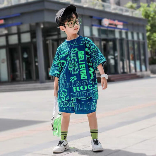 Short-sleeved Middle-aged Boys' Western Style Children's Clothing